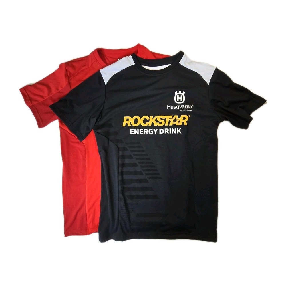 SET‎ OF 2 HUSQVARNA REPLICA TEAM TEE BLACK ReD ADULT MEDIUM